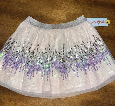 Cat & Jack 女孩蓬蓬裙,带亮片和内衬 XS 码 (4/5) 粉红色和紫色 — 第 1/4 张图片