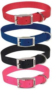 Two Ply Dog Collar - 4 colors - all sizes - Double ply 1" nylon web series - Picture 1 of 4