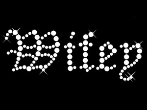 Iron on diamante wedding transfer rhinestone gothic motif  " Wifey "  Style - 3 - Picture 1 of 1