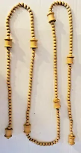 1 hebra cuentas y carretes de madera guirnalda artesanías Navidad 7 pies de largo - Imagen 1 de 4