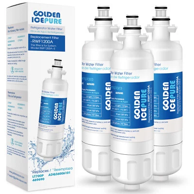Fit For LG LT700P ADQ36006101 kenmore 469690 rwf1200A GoldenIcepure Filter 3PACK - Image 1 of 4