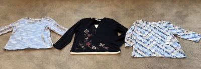 Alfred Dunner Tops Size PM Light Blue & Navy or Size PL Multi Blue NWT $59.50 - Image 1 of 4