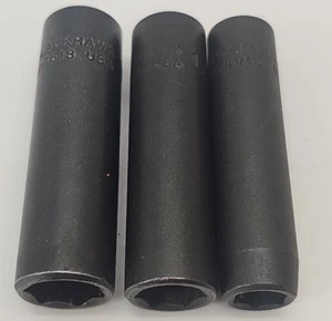 3 Blackhawk Impact Deep Socket USA 6pt 10MM, 9/16", & 1/2" 3/8" DRIVE. - Picture 1 of 8