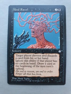 Mind Ravel, MTG Ice Age (1995) Common Black Sorcery NM - Image 1 of 2