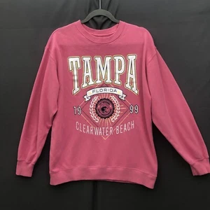 Hollister Tampa Florida Sweatshirt Womens Small Pink Pullover Clearwater Beach - Picture 1 of 13