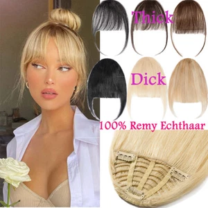 Bangs Fringe Topper Real Remy Human Hair Clip In Hairpiece Thick Hair Extensions - Picture 1 of 38
