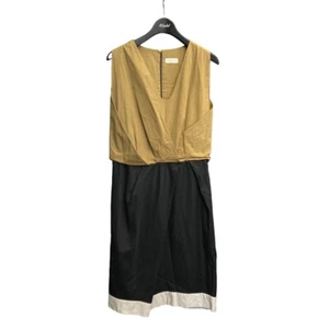 Dries Van Noten Bicolor Sleeveless Dress Brown Size 36 Chest Beige Black - Picture 1 of 7