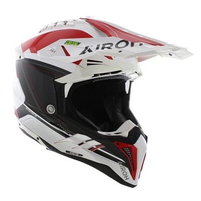 Casco todoterreno Airoh Aviator 3 AMS² plus sable blanco brillante rojo envío gratuito Foto 1 de 4