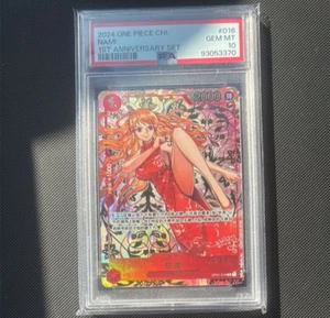 PSA 10 Nami OP01-016 R Exclusive 1st Anniversary Alt Art ONE PIECE Chinese Card - Picture 1 of 6