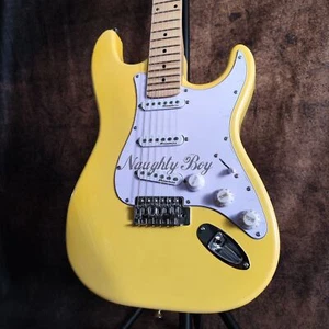 Cream Yellow ST Electric Guitar Solid Body 3 Single Pickups White Pick Guard - Picture 1 of 9