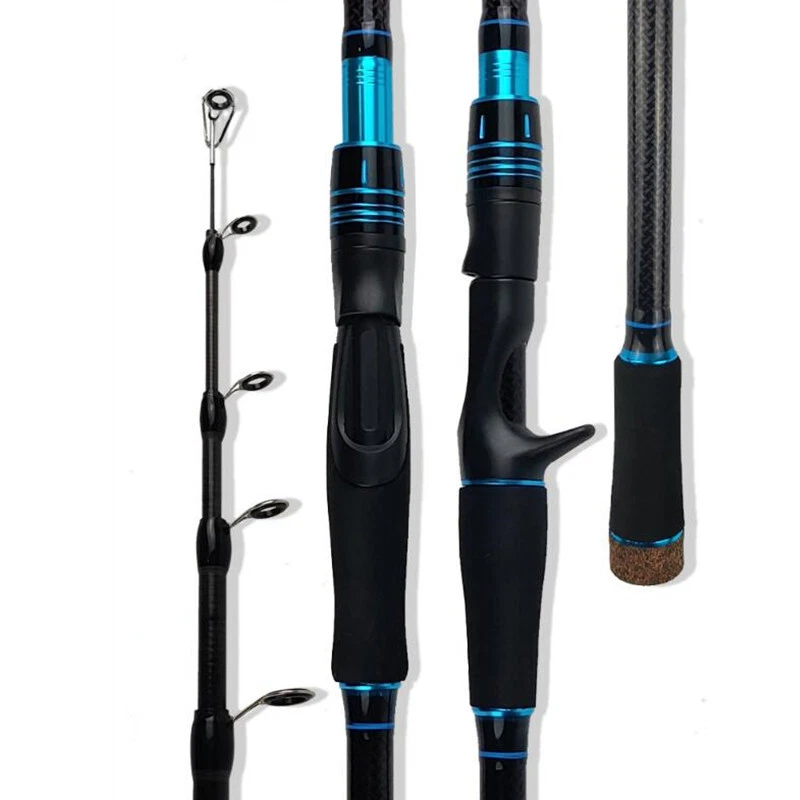Caña giratoria portátil de 1,8 M-2,7 M caña de pescar de fundición de carbono caña de pescar arrastre Foto 1 de 4