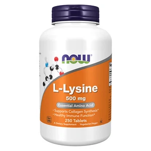 NOW FOODS L-Lysine 500 mg 250 Tablets - Picture 1 of 4