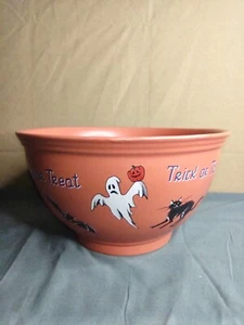 Trick Or Treat Halloween Candy Bowl 10” Large Ceramic - Picture 1 of 8