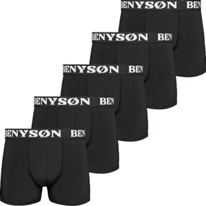 Benyson Men's Boxer Shorts Underwear Cotton Underwear Black 4/5 /6/7 /8/9 - Picture 1 of 3