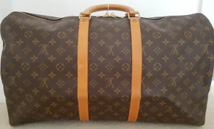 Louis Vuitton Keep all Bandoulière 55 braunes Canvas/Leder-Monogramm Vintage - Bild 1 von 10