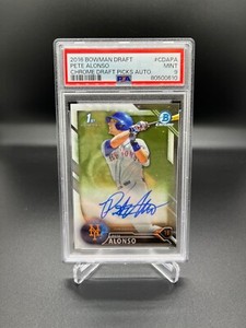 2016 Bowman Draft #CDAPA Pete Alonso Chrome Autograph Rookie Card PSA 9 MINT