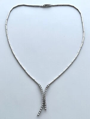 COLLAR DIAMANTES ORO BLANCO 18K 0,65 QUILATES DIAMANTES, APROX. USD AL POR MENOR $3,600.00 Foto 1 de 4