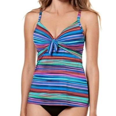 Camiseta tankini Miraclesuit para mujer True Colors Rio a rayas con aros 12 Foto 1 de 4