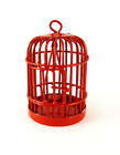Dollhouse Miniature Metal Birdcage, Red, ZC752