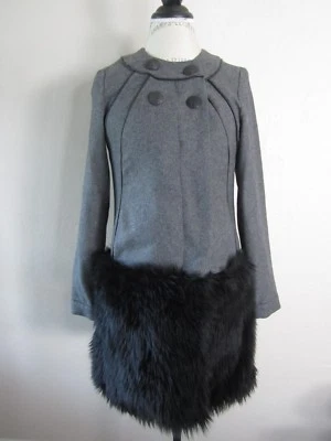 Casaco Walter feminino cinza pele sintética bainha 0 novo - Imagem 1 de 4