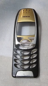 Genuine Original Nokia 6310 6310i Front fascia cover housing Black Gold Grade B - Picture 1 of 2