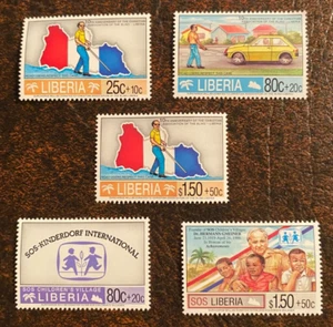 Liberia 1995 enti di beneficenza, non vedenti, bambini - 5 Valori - MNH - Foto 1 di 2