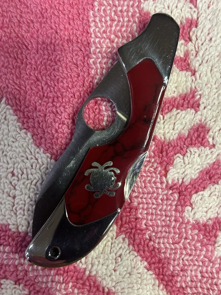 Cuchillo de kiwi exótico raro Spyderco 75P Foto 1 de 4