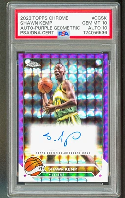 2023 Topps Chrome - Shawn Kemp Auto Purple Geometric Refractor #CG-SK PSA 10 - Image 1 of 2