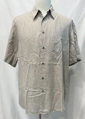 Camisa de hombre ZANELLA a cuadros con botones 100 % gris lyocell talla grande Foto 1 de 4