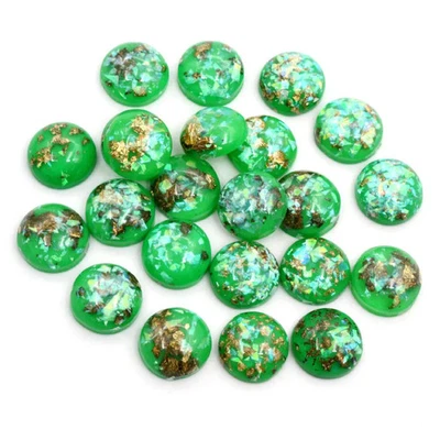 40 piezas cabujones de resina 12 mm 8 mm 10 mm parte posterior plana lámina de metal mezcla de colores joyería hágalo usted mismo Foto 1 de 4