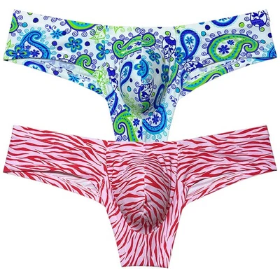 Calzoncillo descarado para hombre ropa interior que mejora sin cordones corte alto bikini calzoncillo estampado floral Foto 1 de 4