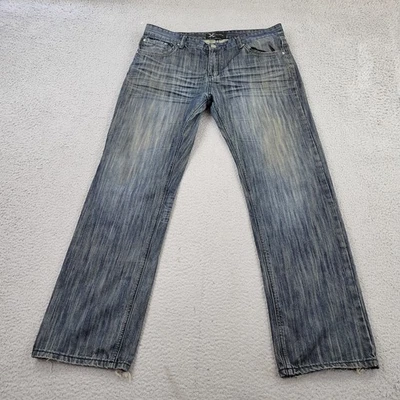 Xray Jeans Mens 38 Blue Straight Distressed Denim meas 38x31 - Image 1 of 4