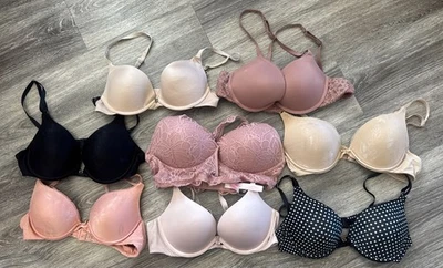 Lot Of 8 Womens Push Up Bras Victorias Secret PINK Vanity Fair 34A - Image 1 of 4