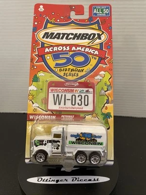  2001 MATCHBOX WISCONSIN " PETERBILT TANKER " ACROSS AMERICA STATE TAGS Birthday - Image 1 of 4