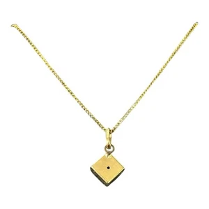 9ct 9K Yellow Gold Small Dice Charm Pendant 7mm 1.17 Grams. Brand New - Picture 1 of 5