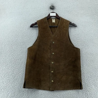 Vintage Georgetown Suede Leather Design Vest Men Small Brown Western Cowboy - Image 1 of 4