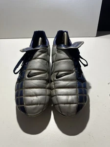 Scarpe da calcio Nike Total 90 Air Zoom II FG grigio blu 2003 uomo UK 9 - Foto 1 di 5