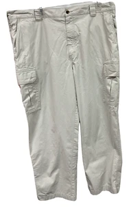 LL Bean Pants Mens 40x30 Light Khaki Canvas Riverton Pant Cargo Rugged Hiking - Picture 1 of 7