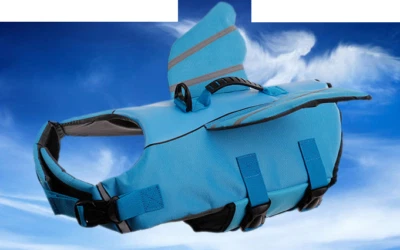 NUEVO Chaleco salvavidas Angel Wings perro talla 2XL 19.5" longitud trasera mango de rescate azul Foto 1 de 4