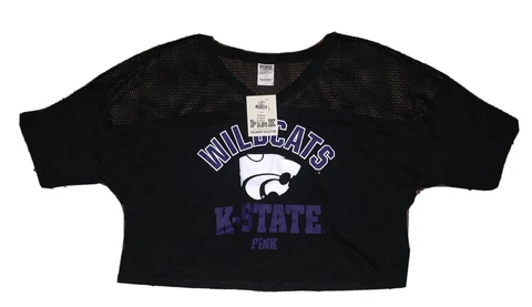 K-State Victoria’s Secret Pink Collegiate Collection Cropped Jersey NWT Size L Cover
