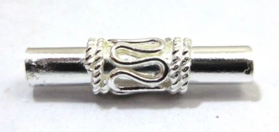 35 PCS 22X5MM BALI TUBE PIPE BEAD STERLING SILVER PLATED BARREL BEADS 703 - Image 1 of 3