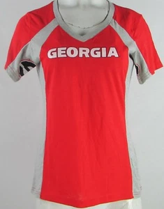 Georgia Bulldogs NCAA Hands High Women's Red V-Neck T-shirt - Picture 1 of 5