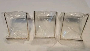 3" SMALL BRASS Twisted Wire Plate Stands Display Tripar 23-1263B NOS Lot Of 3 - Picture 1 of 9