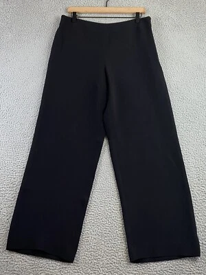 "Pantalones de crepé de seda negros talla 44 Giorgio Armani pierna recta 30"" entrepierna EXC Foto 1 de 4