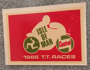 Castrol Oil Sticker Commemorating Isle Of Man T.T. Races, 1966. - Picture 1 of 2
