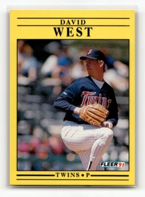 1991 Fleer David West Minnesota Twins #627 BASEBALL - Image 1 of 2