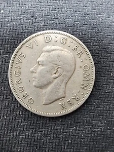 1948 GREAT BRITAIN KING GEORGE VI TWO SHILLINGS COPPER-NICKEL COIN KM# 865 A48 - Picture 1 of 4
