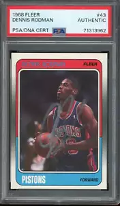 Dennis Rodman Signed 1988 Fleer RC #43 (PSA) - Rookie Card - Bild 1 von 2