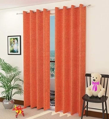 Pack de 2 Piezas Cortinas de Yute para Puerta 7 Pies de Largo con Anillo de Ojales Naranja Foto 1 de 3