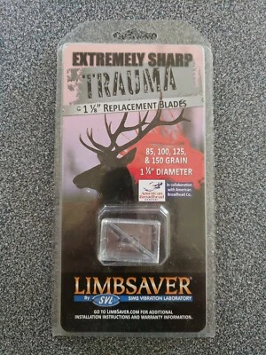 Сменные лезвия Limbsaver Trauma 1 1/8 дюйма - 85, 100, 125, 150 гран - 12 лезвий - Изображение 1 из 3